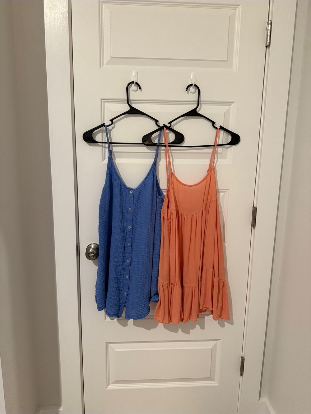 Blue and Coral Spaghetti Strap Sun Dresses